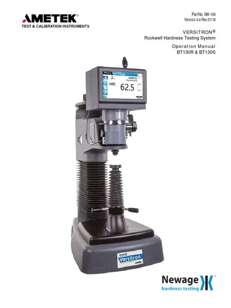 versitron hardness tester manual|best rockwell hardness tester.